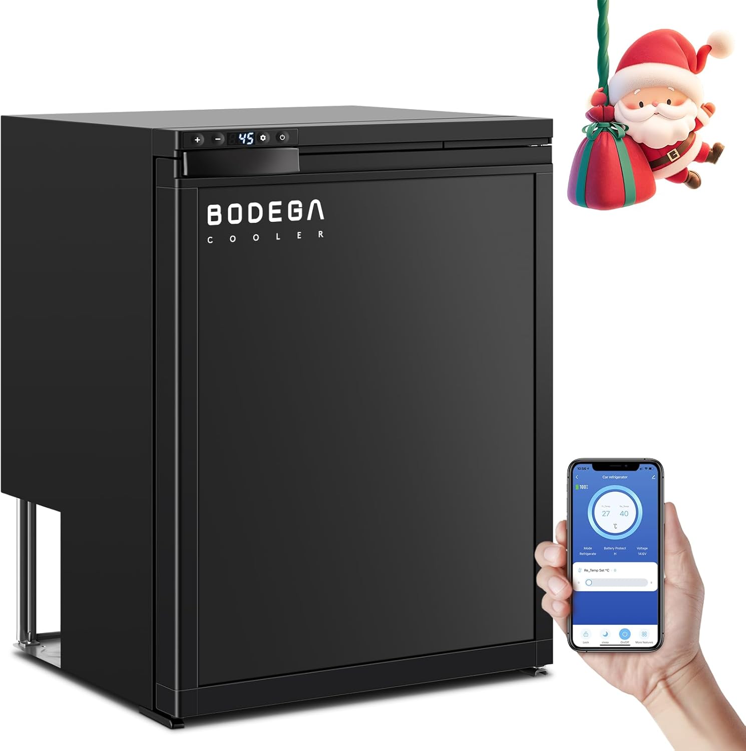 BODEGA BODEGACOOLER 12 Volt Refrigerator, RV Refrigerator APP Control, 65L(2.3cu.ft.) RV Fridge Freezer, Car Refrigerator with Lock, (4℉-46℉) Travel Compressor Cooler 12/24V DC for Truck, RV, Camping