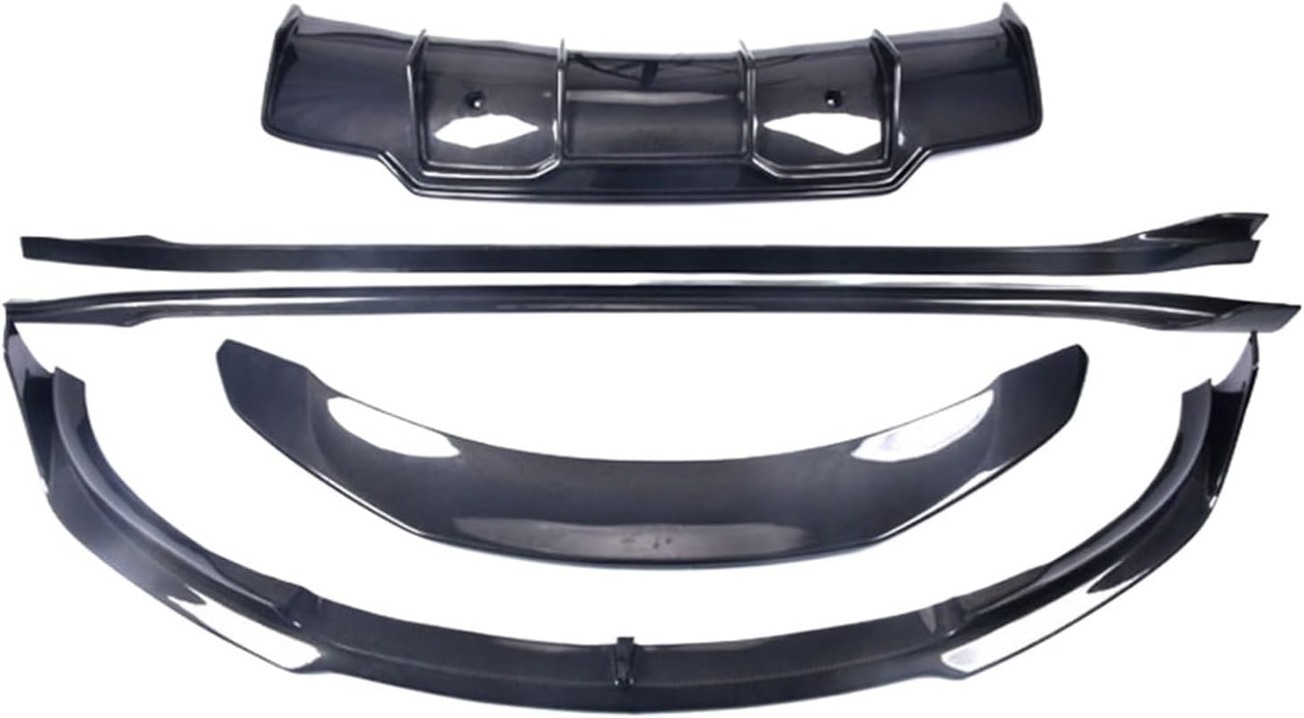 Car Body Kits Compatible For Tesla Model 3 2015-2019 Front Bumper Lip Rear Diffuser Spoiler Splitters Side Skirts Kits Carbon Fiber(Full set)