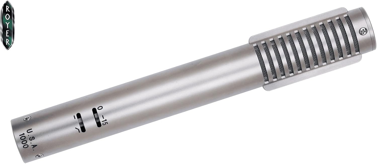 Royer Labs R122 Mk II Active Ribbon Microphone - Phantom-Powered Mono Ribbon - Large Ribbon Element (2.5-Micron) - Adjustable Bass Cut and Pad - Made in USA