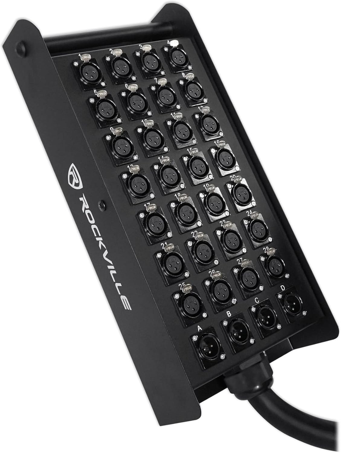 Rockville SX32100 32 Channel XLR Snake Cable (4 Returns), 100 Ft, 100% OFC, Durable Build, Low Noise, High Flexibility, for Live Sound and Studio Recording