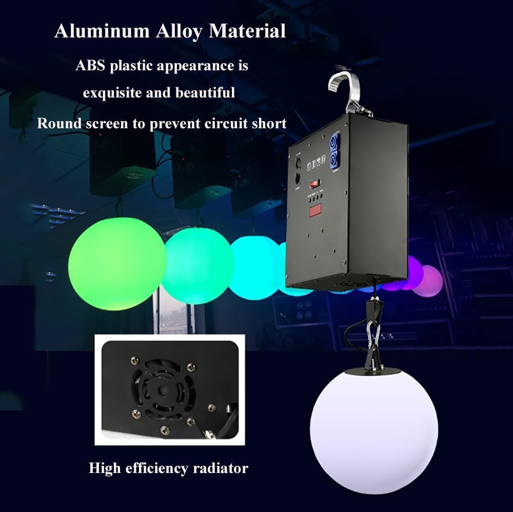 LED Stage Lifting Ball,Color Dynamic Stage Suspension Ball,Up and Down Wave Effect,8-Channel Matrix Ball,for KTV,Banquet Hall,3m