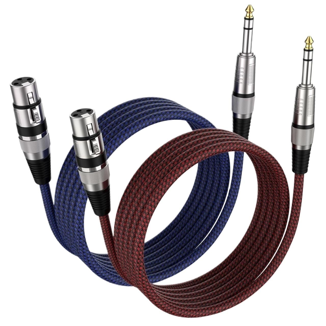 XLR Female to 6.35mm TRS Cable 2Pack 6.35mm to XLR Female Balanced Microphone Cable(15m)