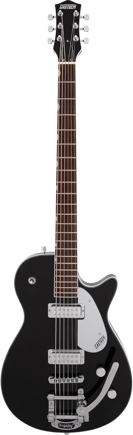 Gretsch G5260T Electromatic Jet Baritone Electric Guitar with Bigsby - Black Bundle with Strap, Strings, String Winder, Picks, and Austin Bazaar Polishing Cloth