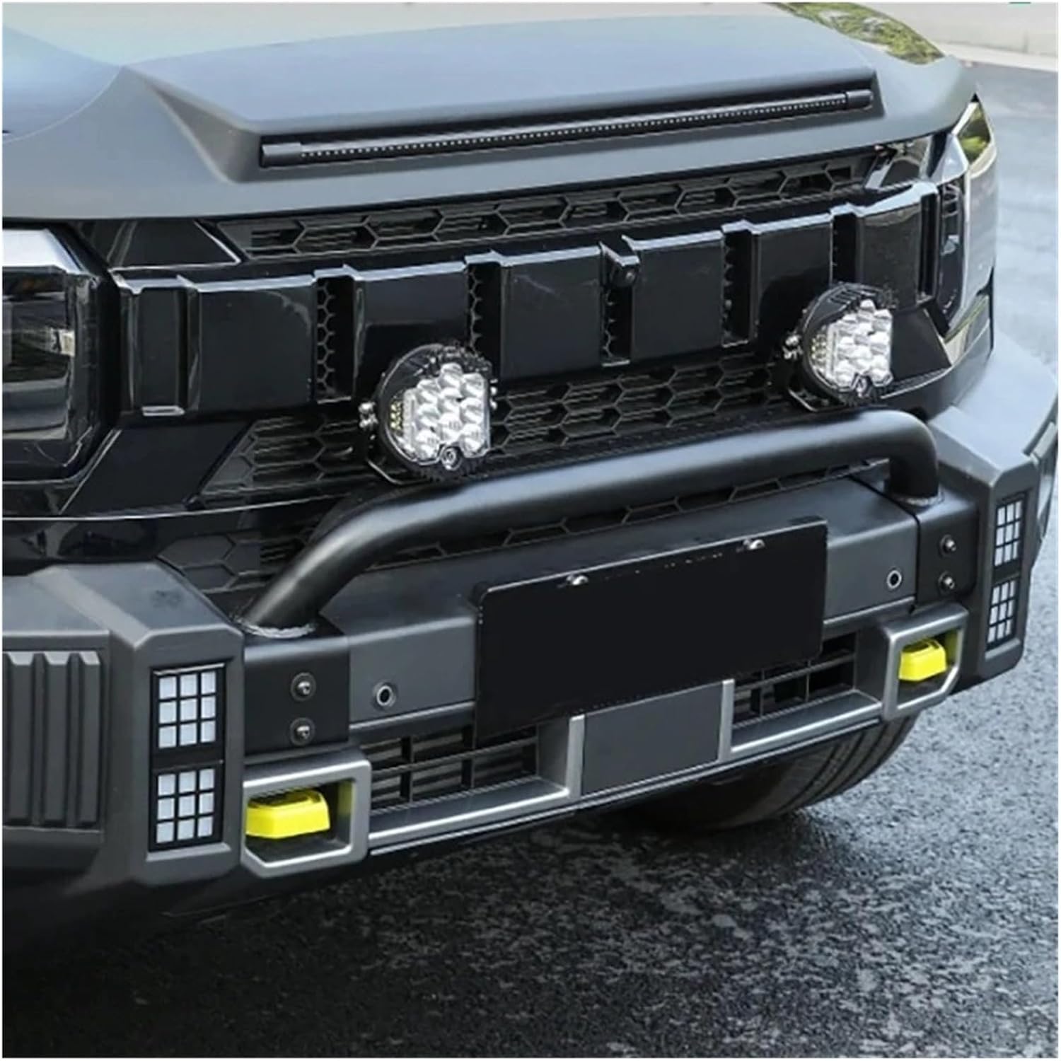 Compatible For Chery Jetour Traveller T2 2024, Small Bumper Front Bumper Anti-collision Front Bumper Modification Car Exterior Accessories(White spotlight)