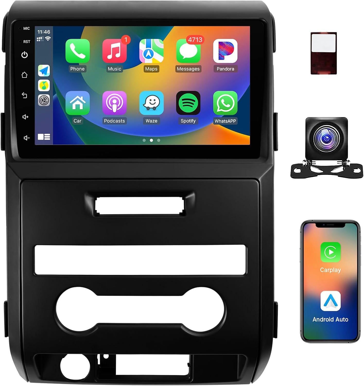 Leadfan Car Stereo for Ford F150 2009 2010 2011 2012 with Wireless CarPlay & Android Auto, 9inch Touch Screen with Bluetooth FM EQ WiFi Mirror Link SWC