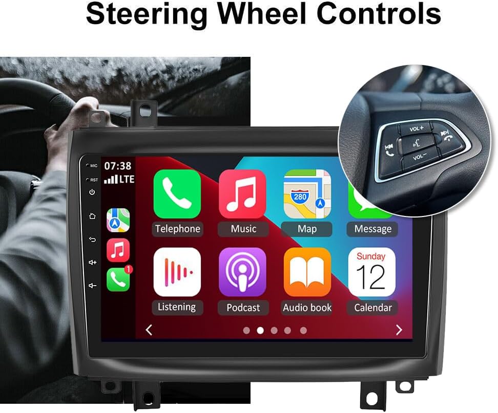 2+32G 10In Car Stereo for Cadillac CTS 2003-2007 2006 2005 2004 w/GPS Navigation with Carplay w/Android Auto Double Din Touchscreen Car Radio Receiver Backup Camera