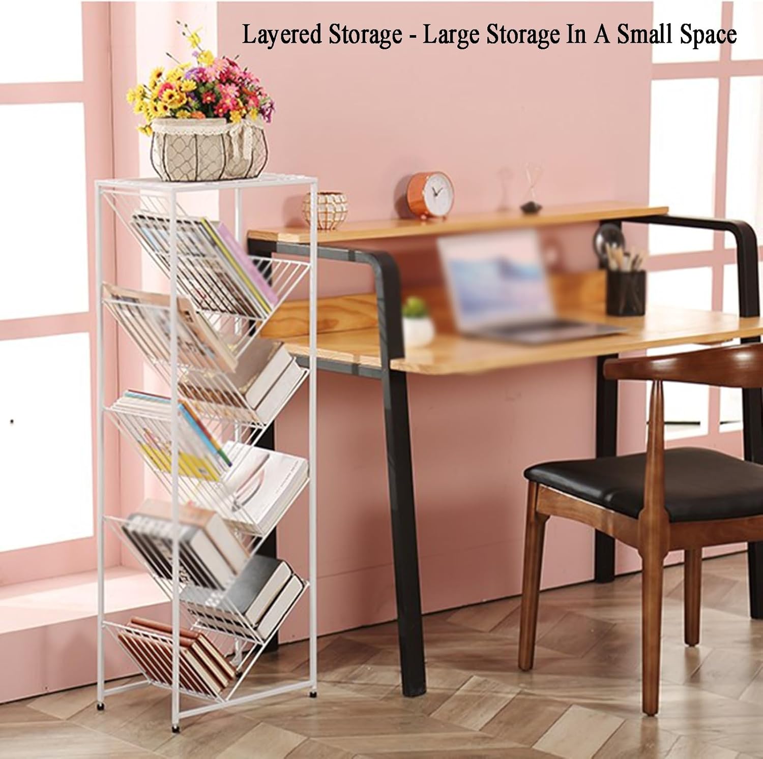 Cube Bookcase, Simple Bookshelf, Freestanding Open Bookshelf, Multi-Layer Home Table, Suitable for Living Room, Study, Reading Corner (Gold/White)(Gold,40 X 24 X 85cm) (White 40 X 24 X 105cm)