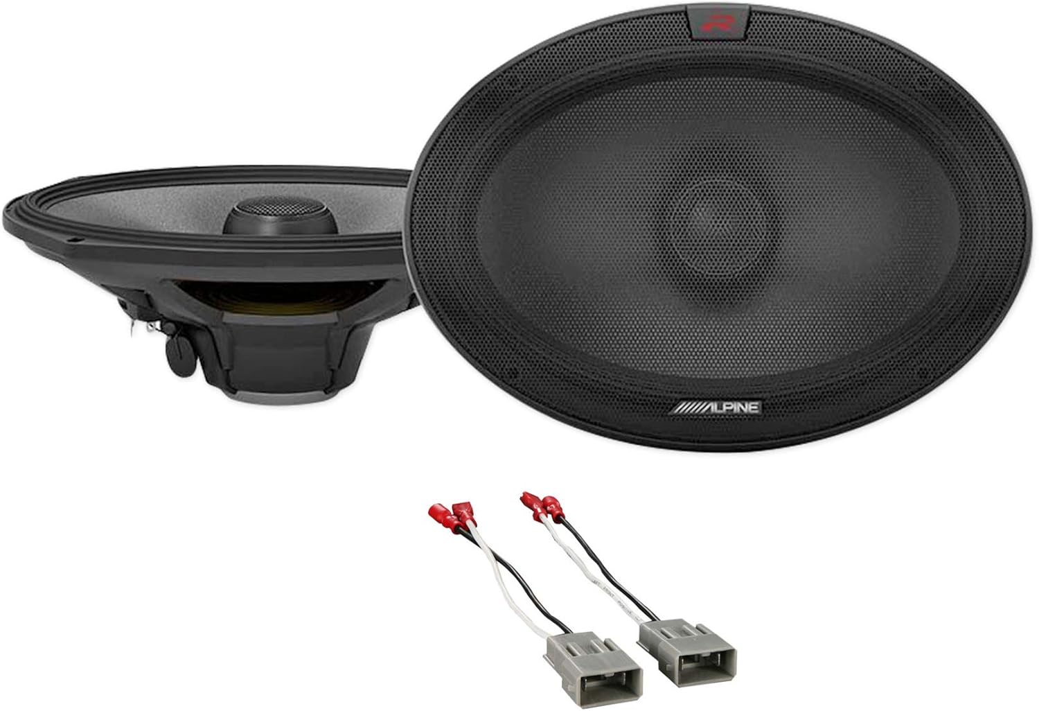 Alpine Pair R-S69.2 300 Watt 6x9 Car Audio Coaxial 2-Way Speakers Bundle with METRA 72-7800 Speaker Connector Harness for 1986-2011 Honda Civic (2 Item)