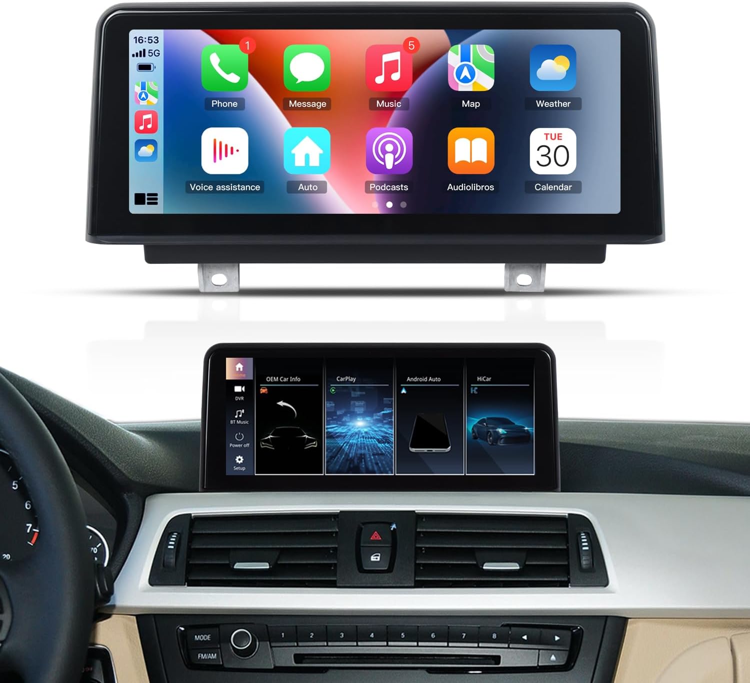 12.3 Inch Thin Linux Screen for BMW 3 Series F30 (2012-2017), Compatible with NBT, Featuring Wireless and Wired CarPlay & Android Auto Car Radio Multimedia Player Stereo Touch Screen Bluetooth