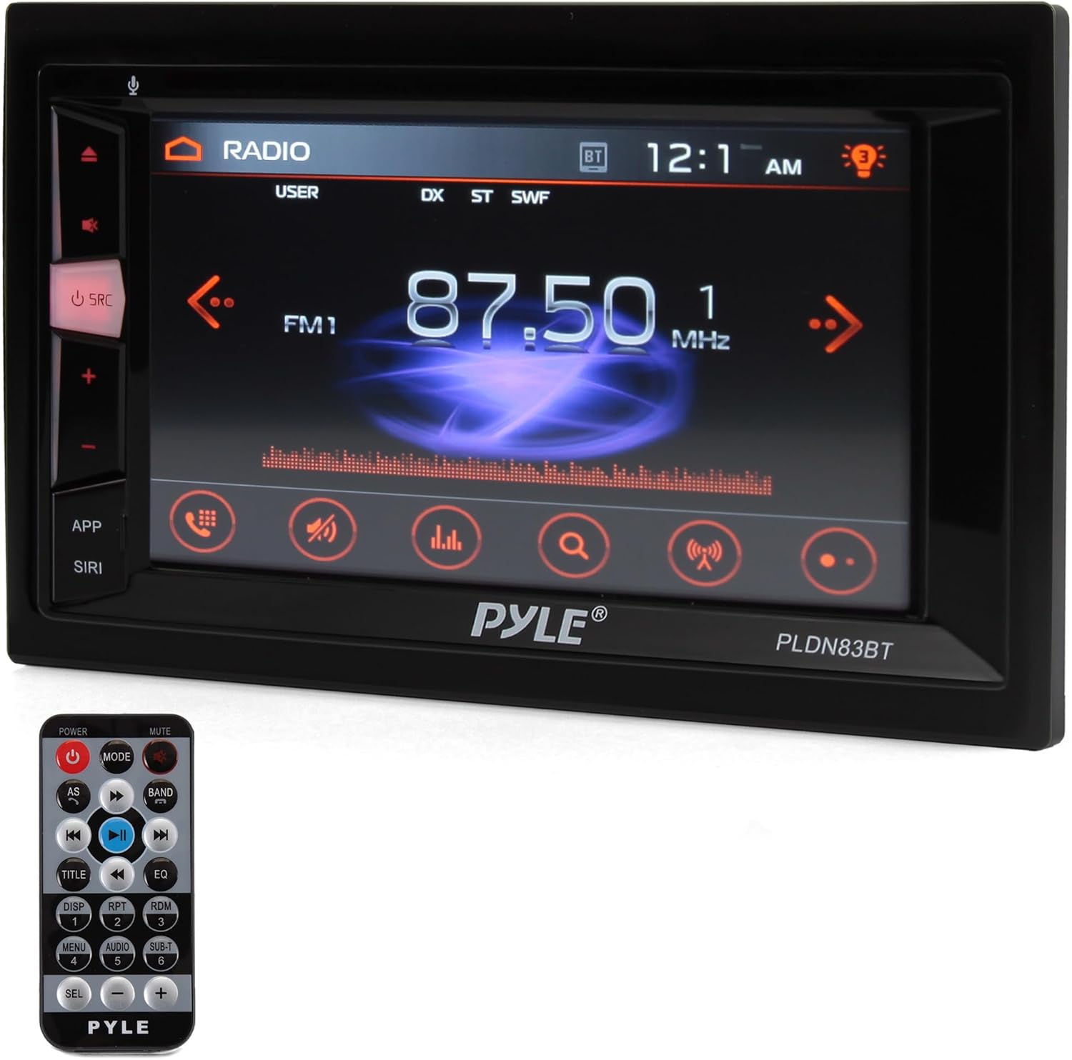 Pyle Double DIN 6.2” Touchscreen Car Stereo – in-Dash Multimedia DVD/CD/MP3 Player, Bluetooth Receiver, AM/FM Radio, USB/SD Card, Subwoofer Output, Hands-Free Calling, Remote Control