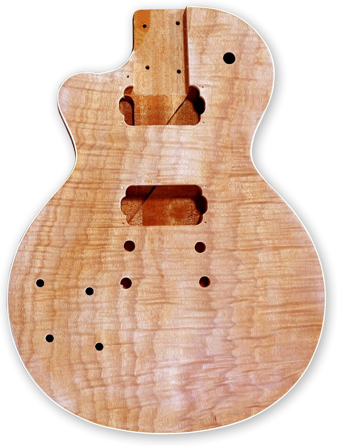 BexGears DIY Left-handed Electric Guitar Kits Okoume wood Body curved top with mahogany veneer cover maple neck & composite ebony fingerboard