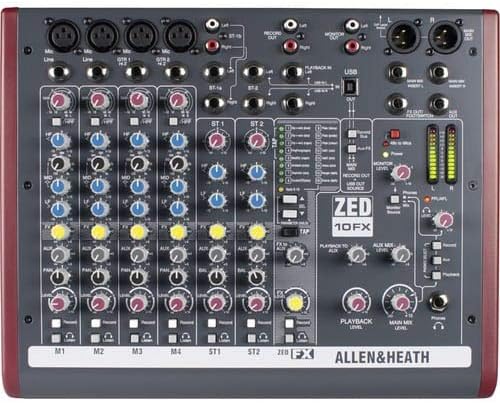Clutch Allen & Heath ZED-10FX Multi-Purpose Miniature Mixer + Gator Cases G-MIXERBAG-1515 Padded Nylon MixerEquipment Bag and Cables