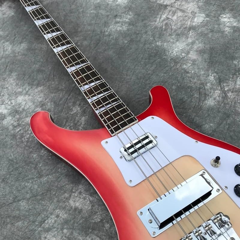 4-String Electric Bass Guitar - Vibrant Sunburst Gloss Finish, 22-Fret Rosewood Fretboard