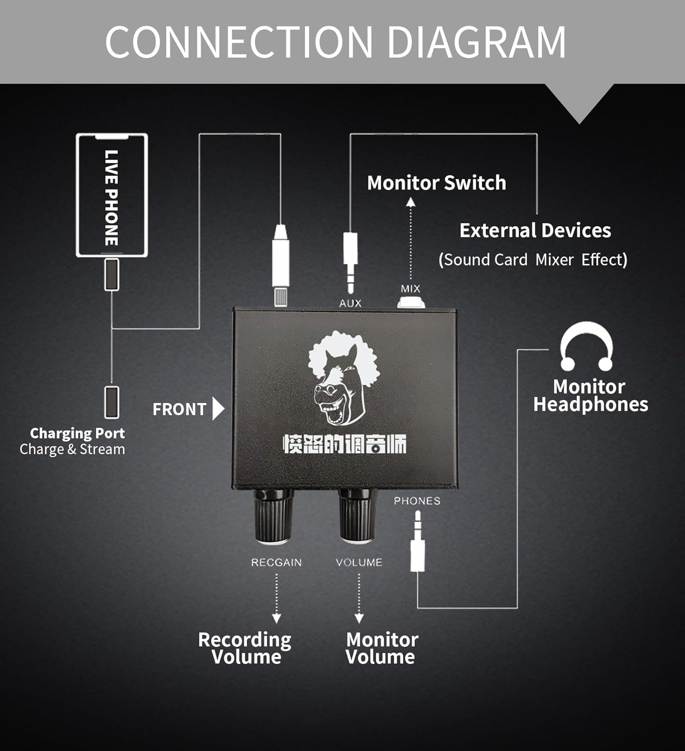 Lightning to 3.5mm OTG Audio Interface for iPhone 16/15/14/13/12, iPad, Connect Mixer, Mic, Audio Interface for Live Streaming, TikTok/YouTube, Plug & Play,Stereo Sound Live Band Recording