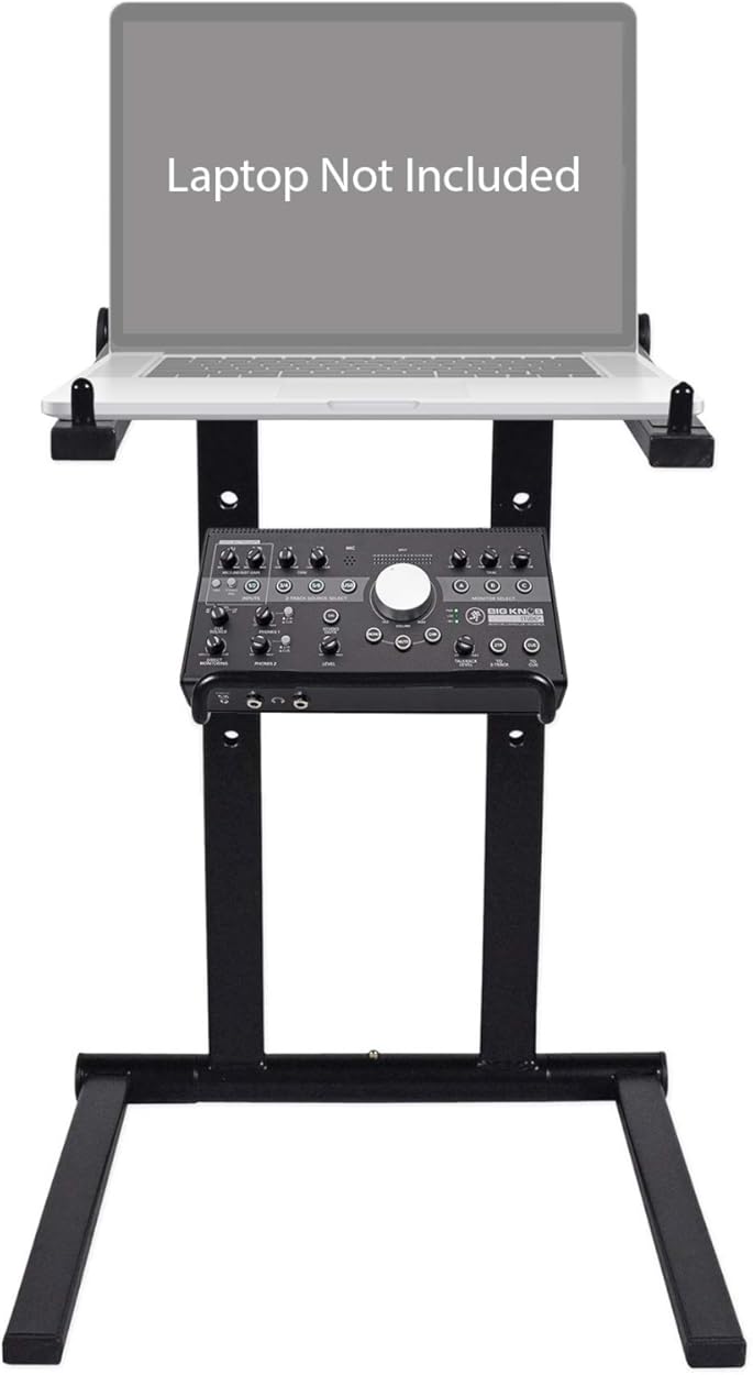 Audiosavings Bundle: Mackie Big Knob Studio 3x2 Studio Monitor Controller 96kHz USB I/O Bundle With Rockville RLS2400 Lightweight Folding DJ Laptop Stand w/Extra Shelf & Travel Bag (2 Items)