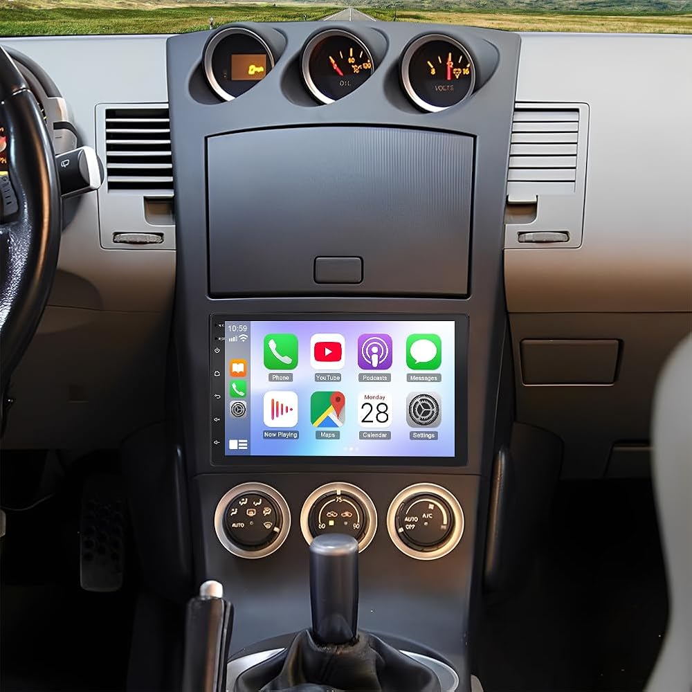 Double Din Car Stereo for Nissan 350Z 2003-2009,7 inch Touch Screen Car Radio for Nissan 350Z 2003-2009 w/Carplay Android Auto Head Unit GPS Navi Bluetooth MirrorLink FM WiFi SWC Backup Camera