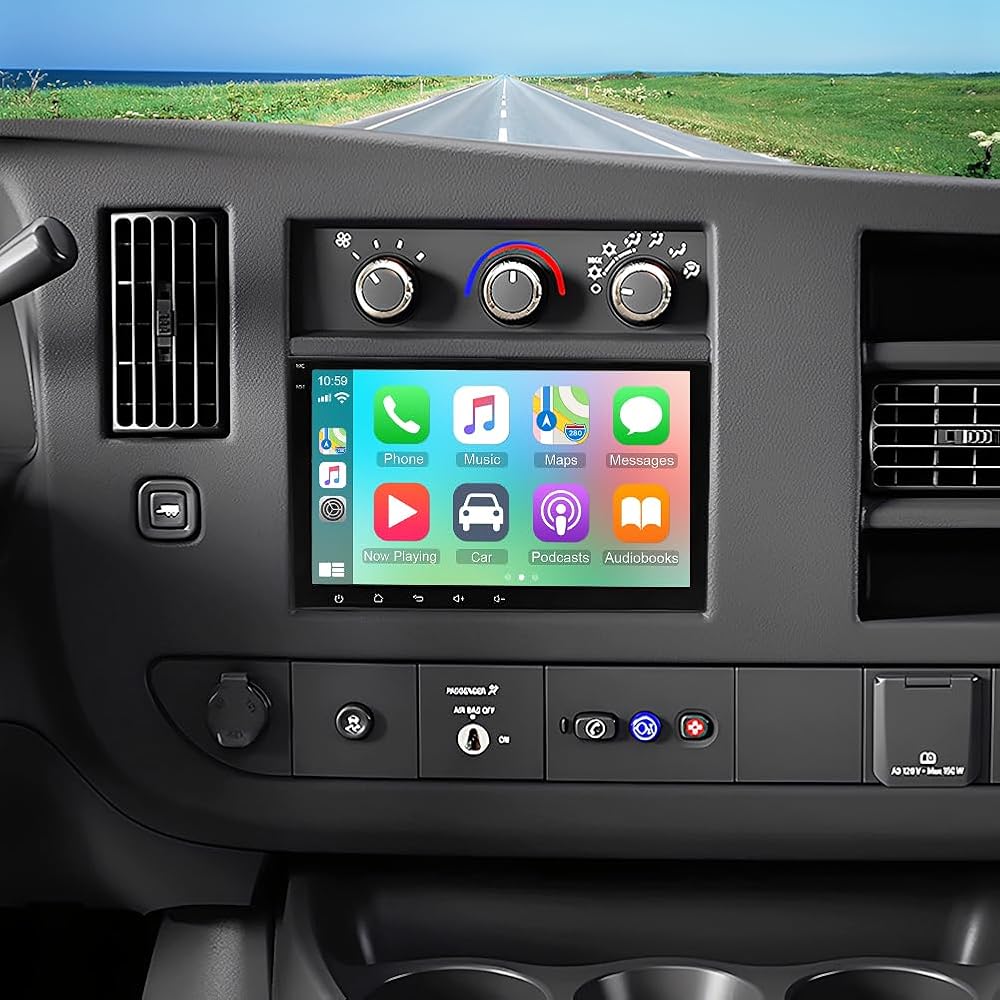 Android 14 Double Din Car Stereo Radio for 2008-2024 for Chevrolet Express 8