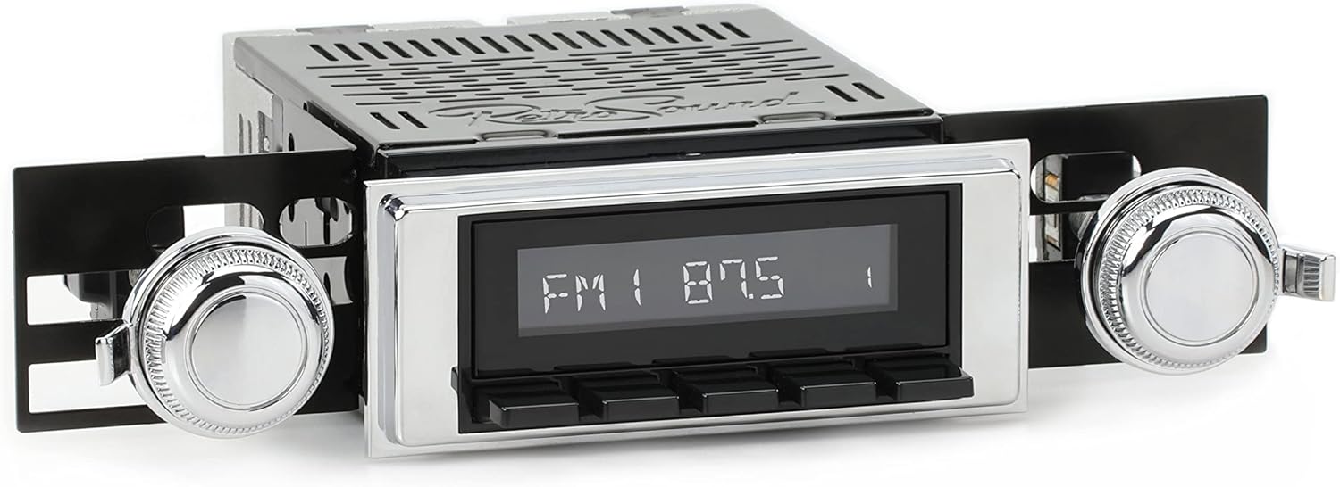 RetroSound RetroRadio AM FM Stereo 03P-73P Black Compatible with 1965-69 Chevrolet Corvair