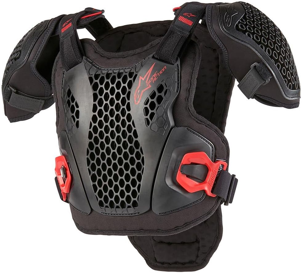 Alpinestars 6740424-13-LXL: Bionic Action Youth Chest Protector Blk/Red Lg/Xl