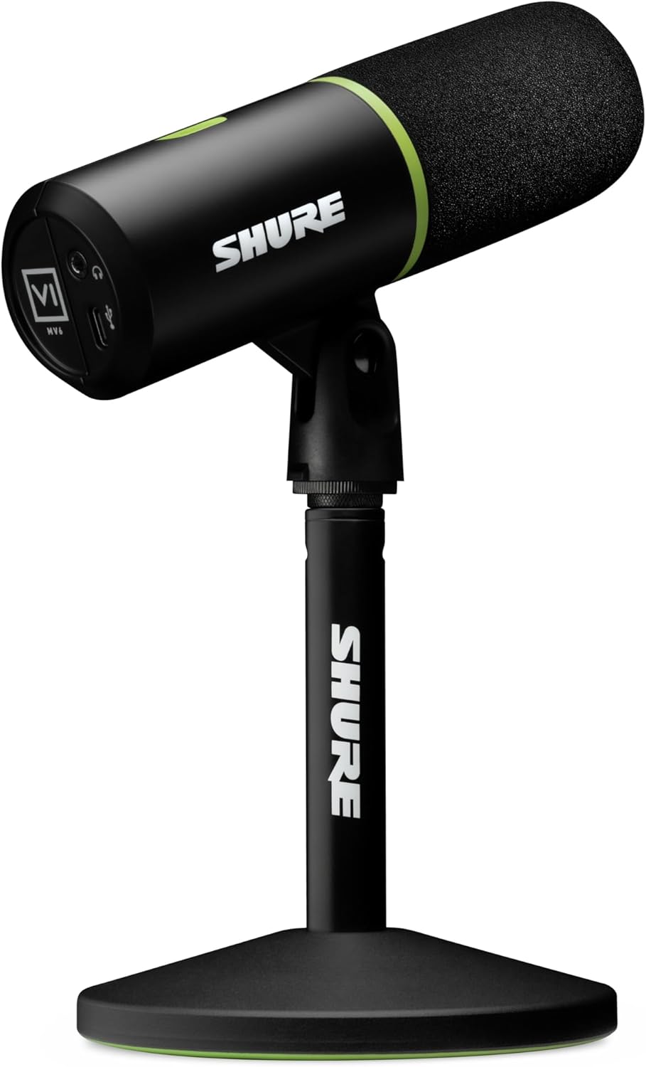 Shure MV6 Gaming Microphone – Dynamic USB Mic for PC Gaming & Streaming with Tap-to-Mute, Noise Cancellation, Desktop Stand & 3.5mm Headphone Monitoring, Black