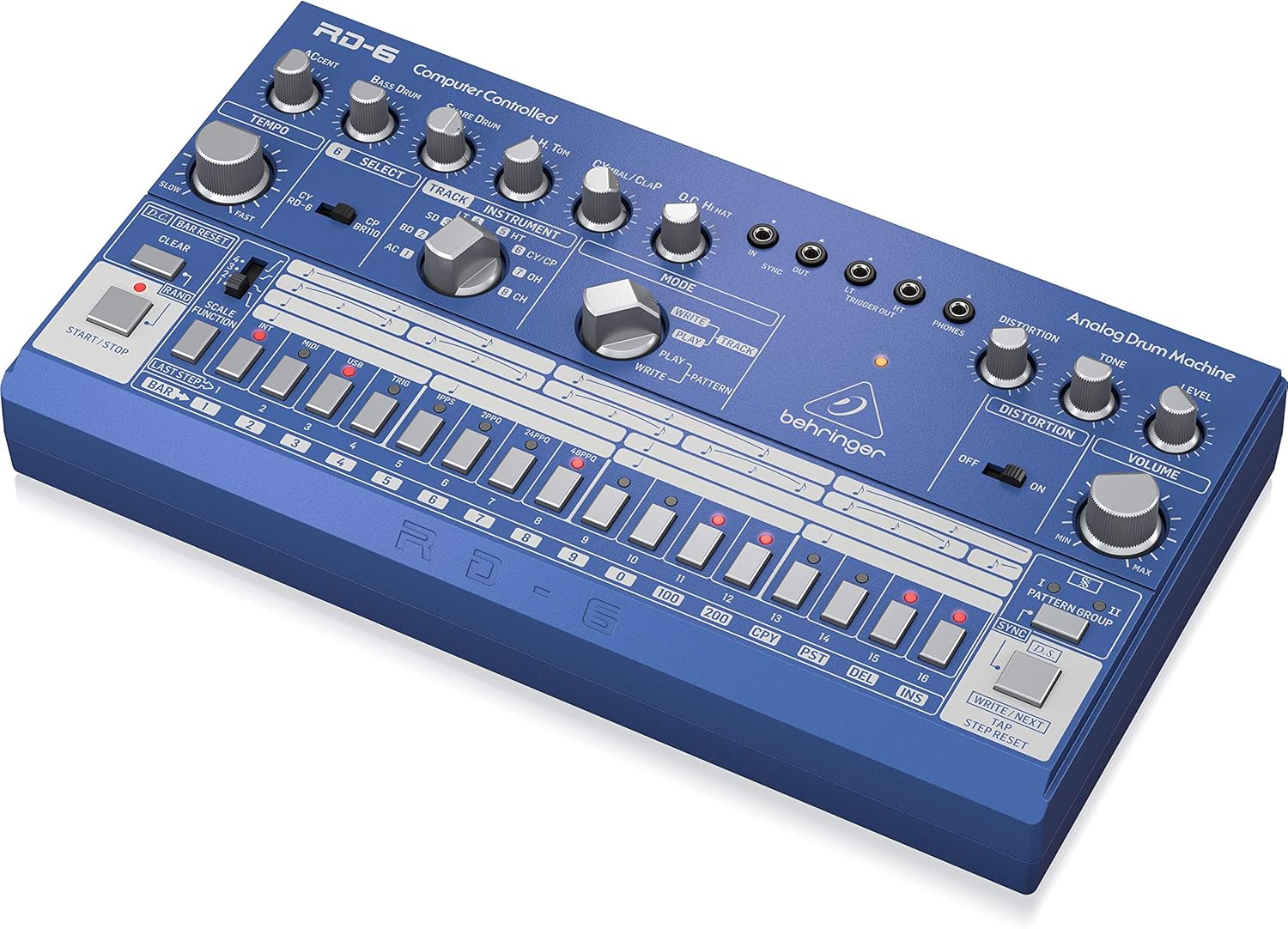 Behringer RD-6-BU Analog Drum Machine - Blue