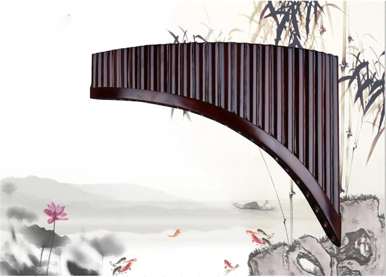 25 Pipes Pan Flute G Key Pan Pipes Woodwind Instrument Chinese Traditional Musical Instrument (Color : Right)