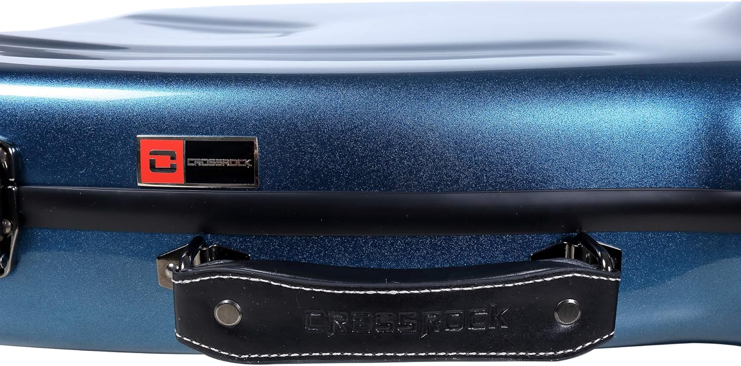 Crossrock French Horn Case, Fiberglass Hardshell Bell Undetachable Hard Case With Backpack Straps(CRF1000FHUBL)