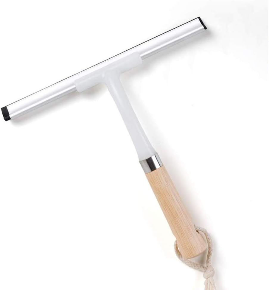 Window Scraper，Mini Glass Window Soap Wiper Squeegee with Wooden Plastic Bathroom Squeegee for Shower