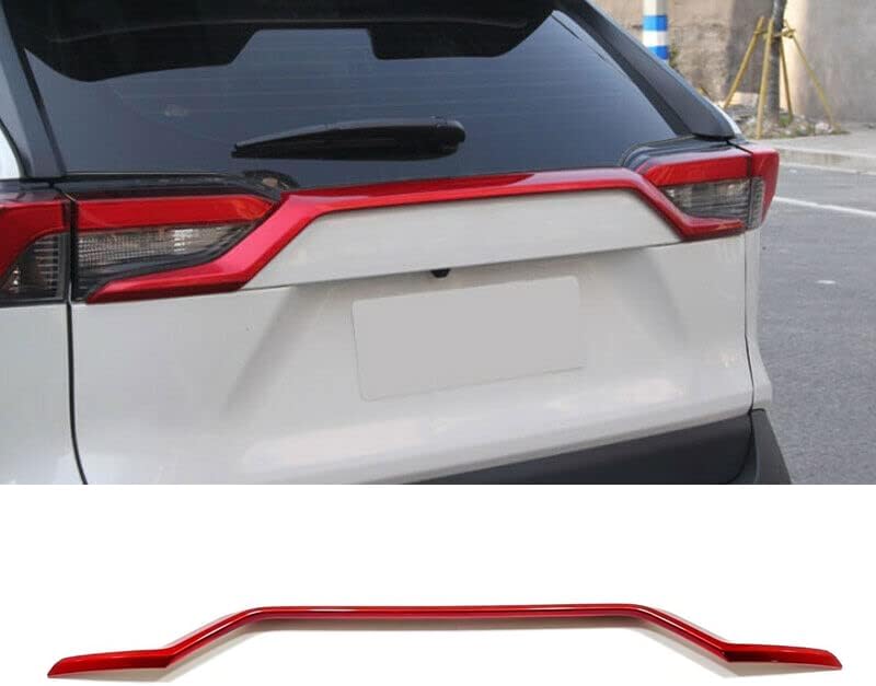 Car Accessories Exterior Rear Door Molding Trunk Lid Tailgate Strip Cover Trim (Glossy Red) ABS 1 PC Fit for RAV4 2025 2024 2023 2022 2021 2020 2019