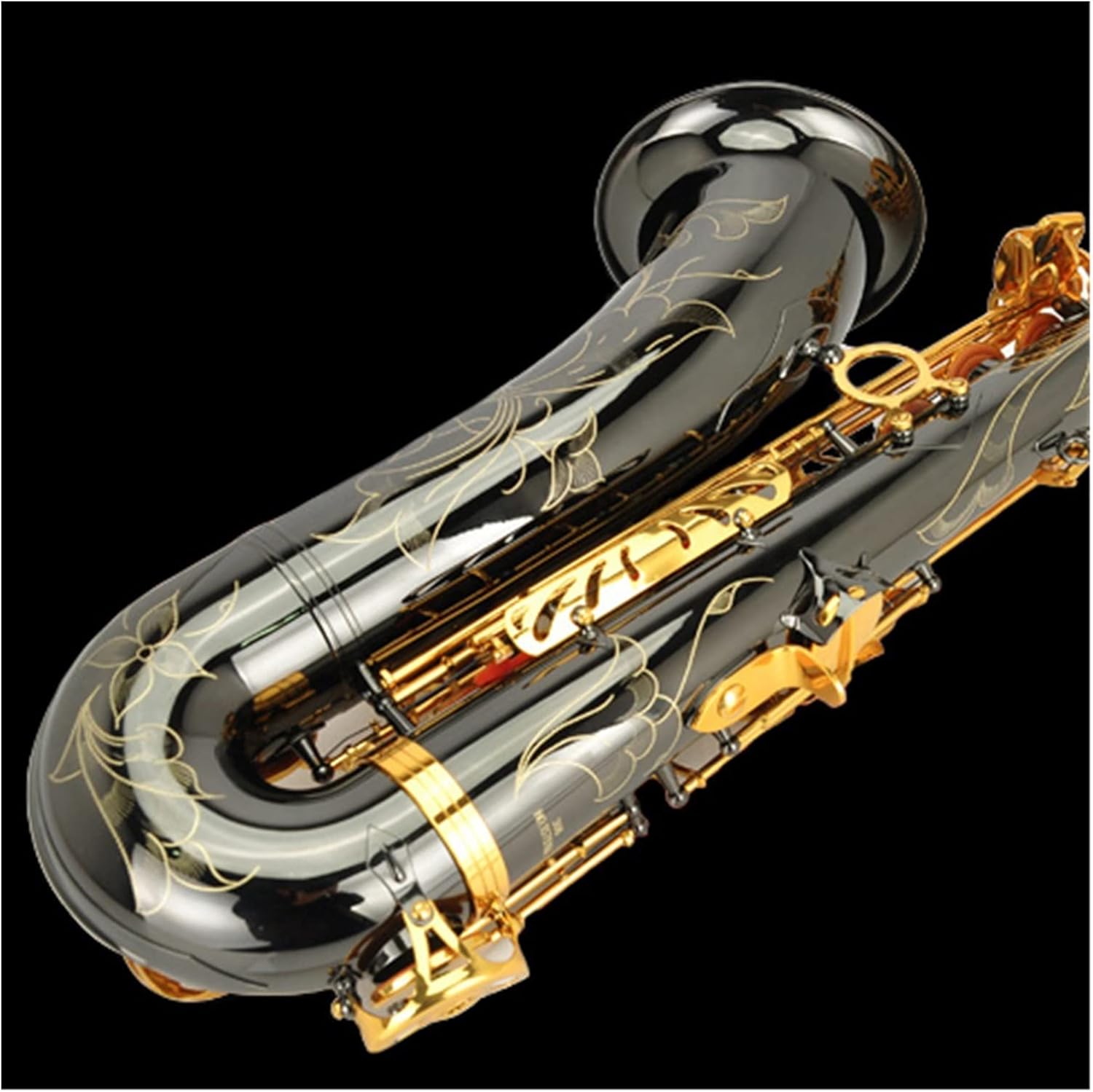 TSTS B-Flat Tenor Saxophone Black Nickel Gold Wind Instrument Brass Sax Full Kit