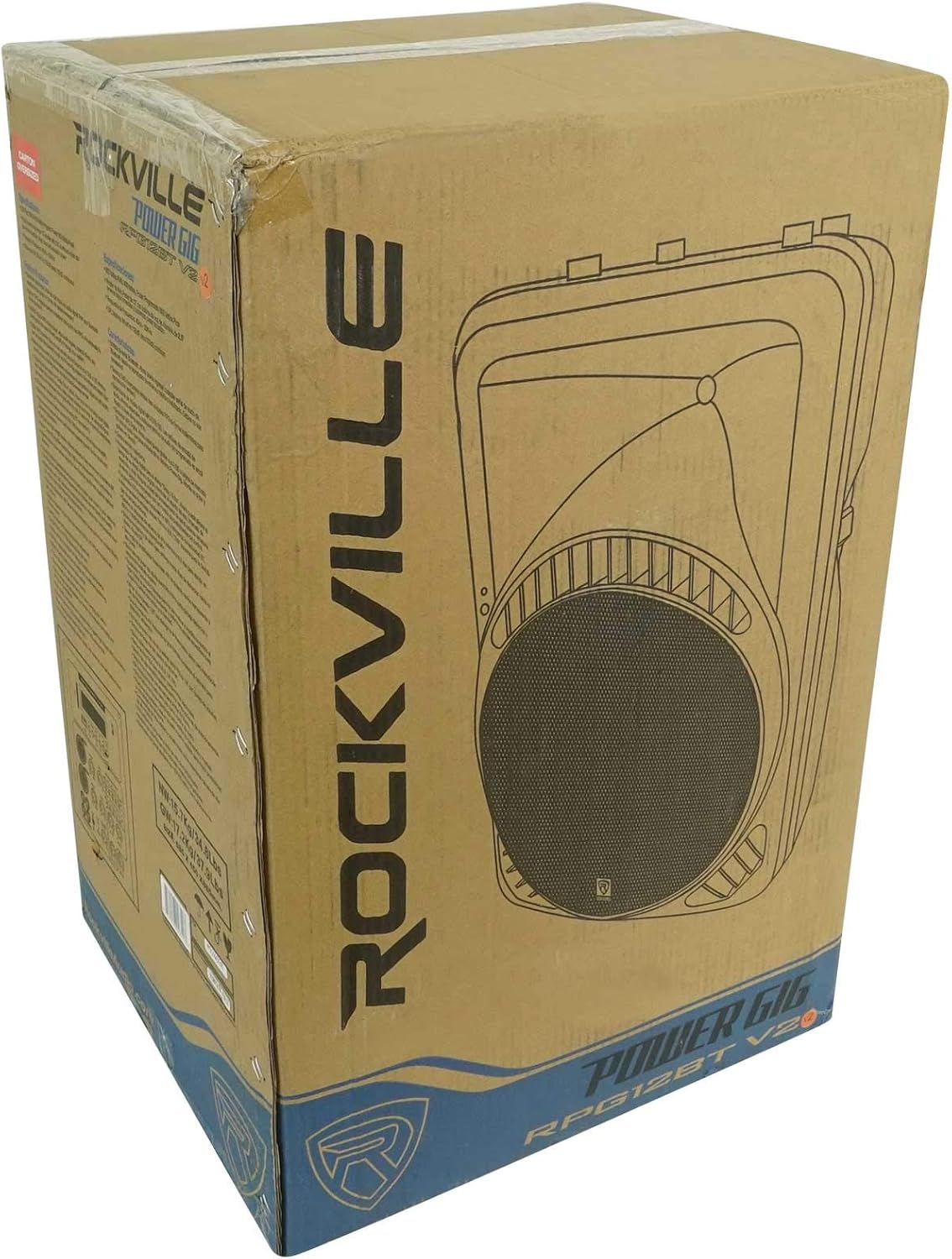 (2) Rockville RPG12BT V2 800W Speakers Bundle with Rockville RFAAW DJ Event Facade, (2) Rockville RCXFM20E-B Mic Cables, (2) Rockville Pro MIc Kit 1 Mic & (2) Rockville Party Stands Speaker (5 Items)