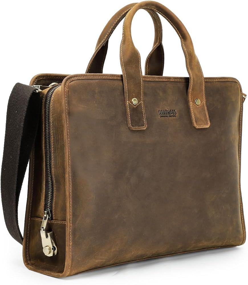 Contacts Genuine Leather Briefcase for Men 14