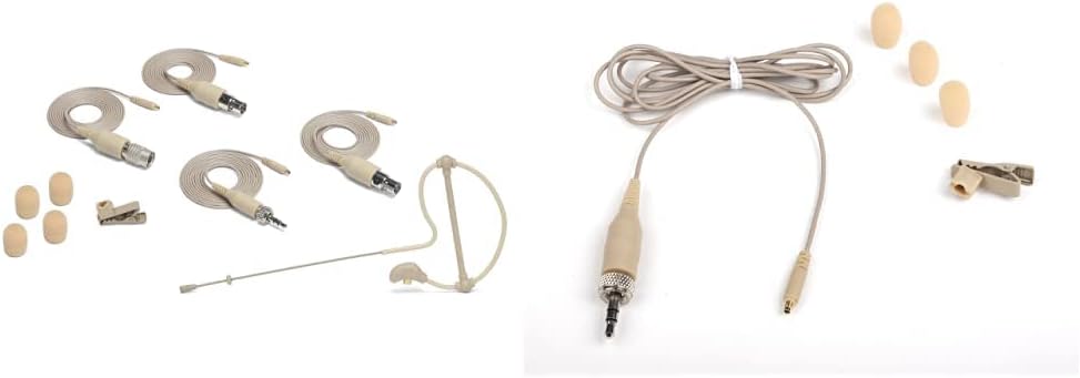 Samson SE50x Omnidirectional Microminiature Earset Microphone with Four Adapter Cables Compatible with Most Popular Wireless Systems, Tan & EC10TM Tan Replacement Cable for SE10