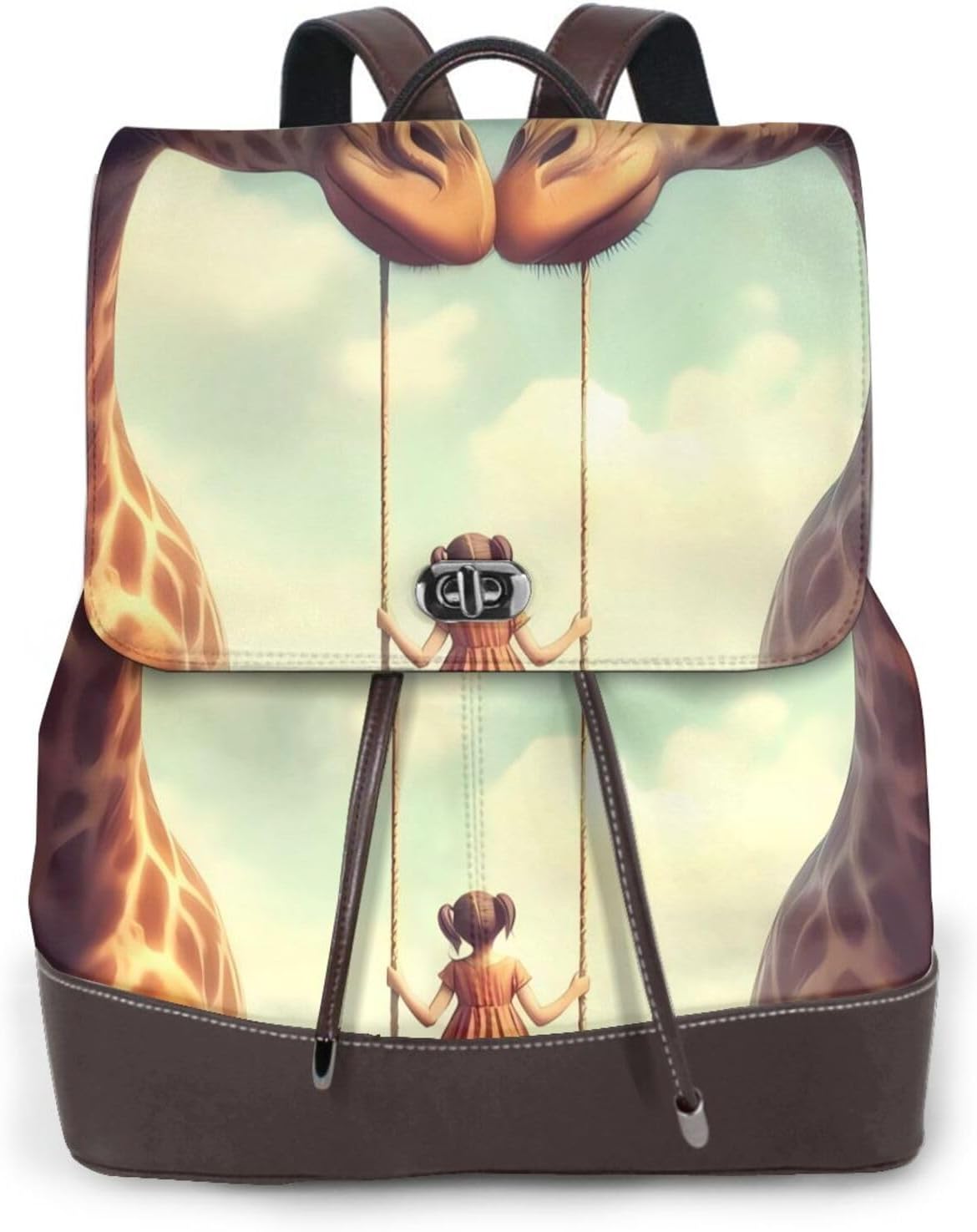 Giraffe Swing1 for Womens Backpack Purse Microfiber PU Anti-theft Large Fashion Designer Travel Bag Ladies Shoulder Bags