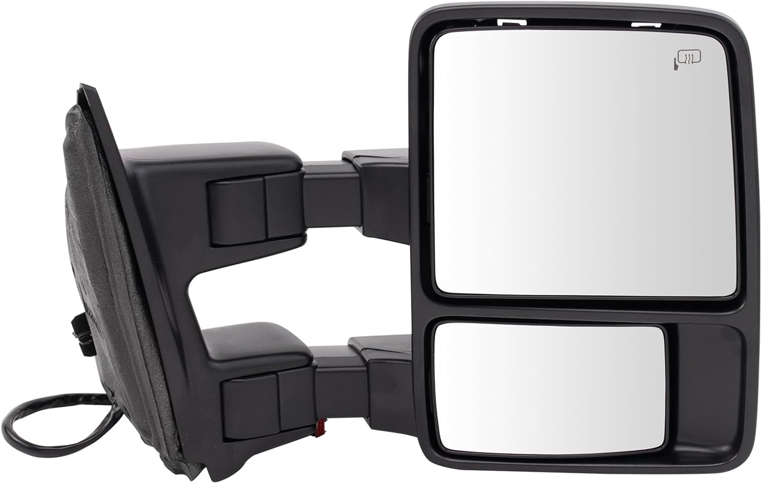 TRQ Passenger Side Power Heated Memory Mirror Chrome and Black Covers Compatible with 2008 Ford F-250 Super Duty F-350 Super Duty FO1321428