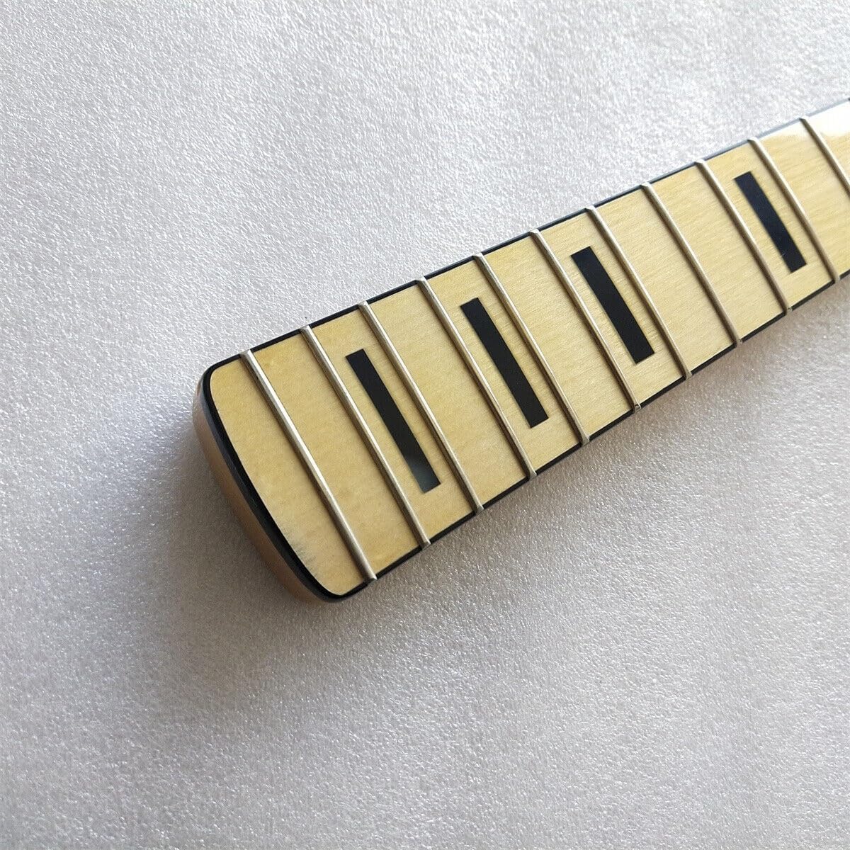 DIY Bass Guitar Neck Maple 20 Fret 34Inch Fingerboard Black Block Inlay Gloss Durable