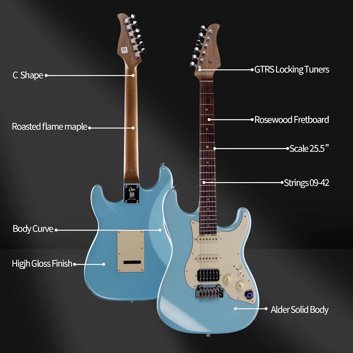 GTRS P800 Electric Guitar Blue and GWF4