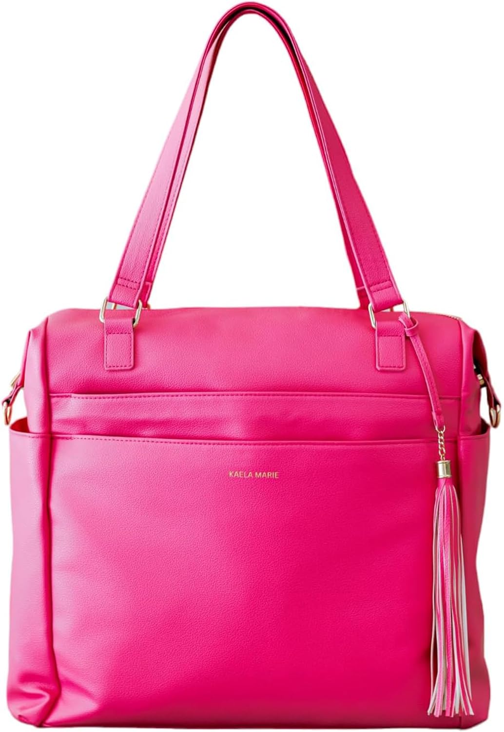 Large Diaper Bag Backpack, Vegan Leather Diaper Travel Tote Bag with Changing Pad and Stroller Straps