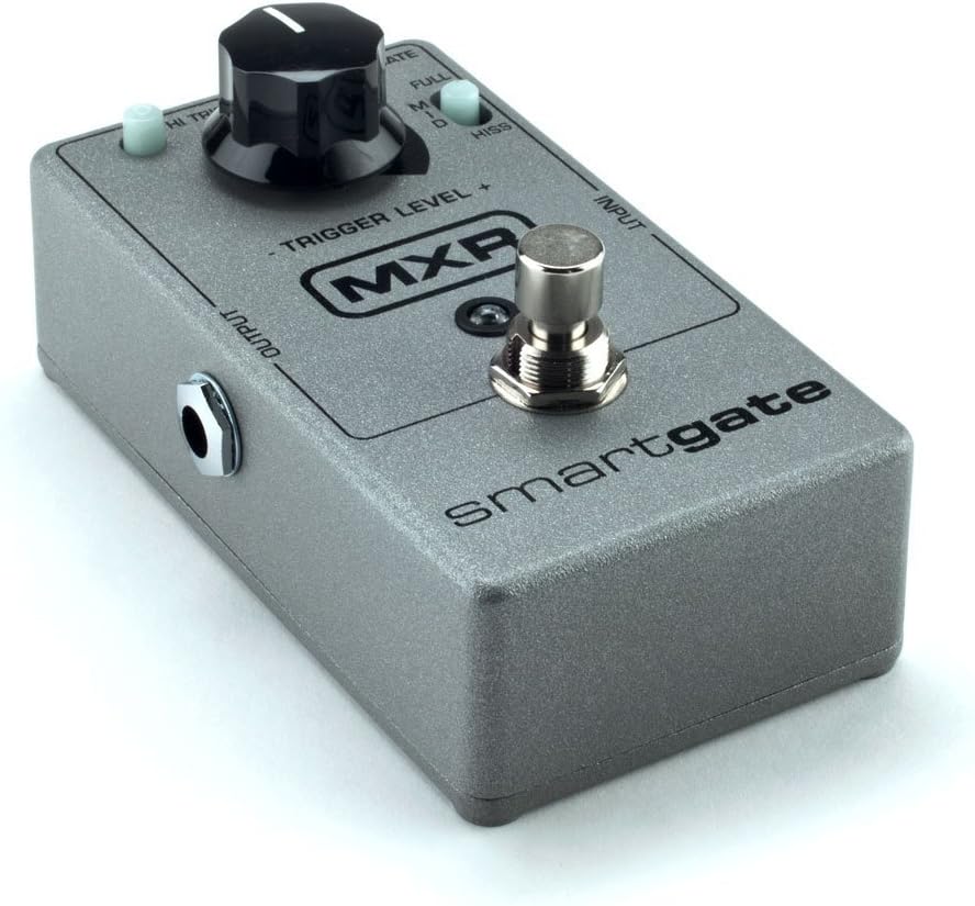 MXR M135 Smart Gate Noise Gate Effects Pedal BUNDLE with AC/DC Adapter Power Supply for 9 Volt DC 1000mA, 2 Metal-Ended Guitar Patch Cables AND 6 Dunlop Guitar Picks