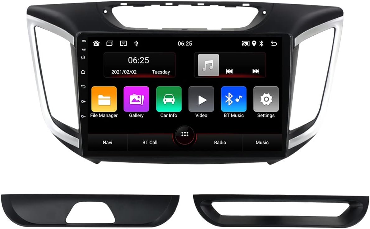 Double Din Car Stereo with Bluetooth, 9 Inch Touchscreen Car Radio with Backup Camera Support Carplay/DSP/4G/GPS Navigation/SWC/USB, for Hyundai Creta IX25 2015-2019
