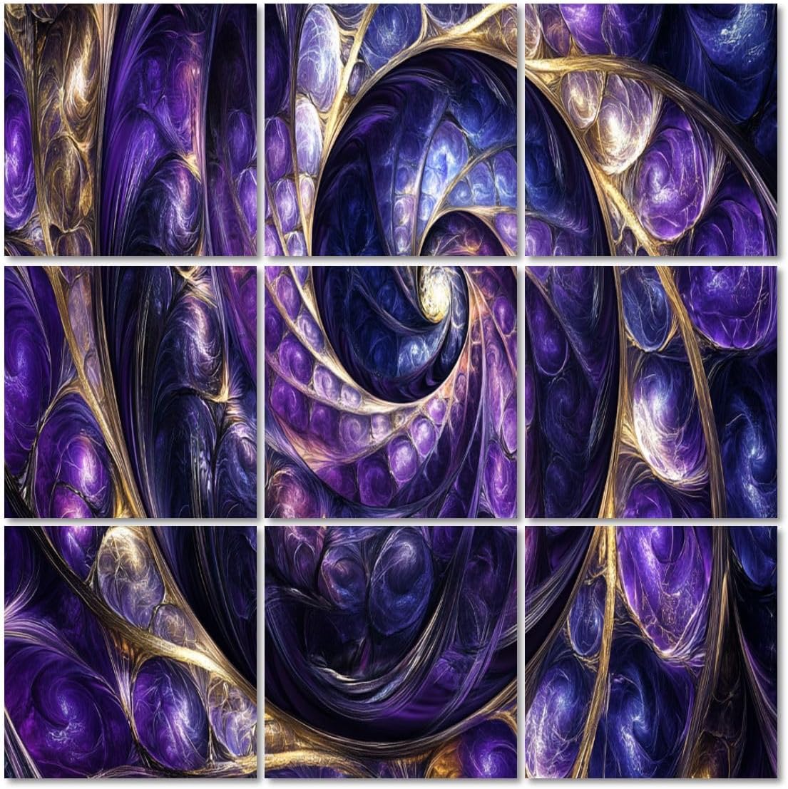 Art Acoustic Panels Self Adhesive Purple Violet Abstract Art Print 9 Packs Decorative Soundproof Wall Panels Large Sound Absorbing Panels for Home Office 60