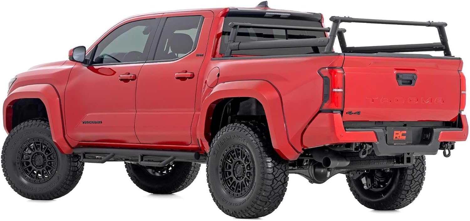 Rough Country Full-Height Bed Rack for Toyota Tacoma (2024-2025) - Modular Aluminum Truck Rack for Cargo Racks, Rooftop Tents, Ladders & Overland Gear