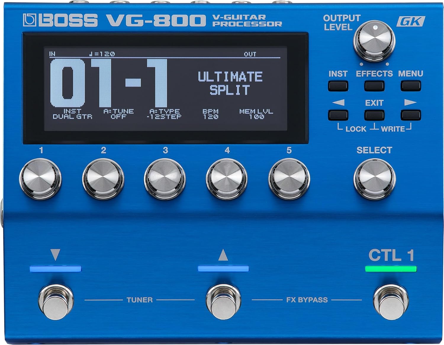 Boss VG-800 V-Guitar Processor Bundle with Gearlux Power Supply, MIDI Cable, Picks, and Austin Bazaar Polishing Cloth