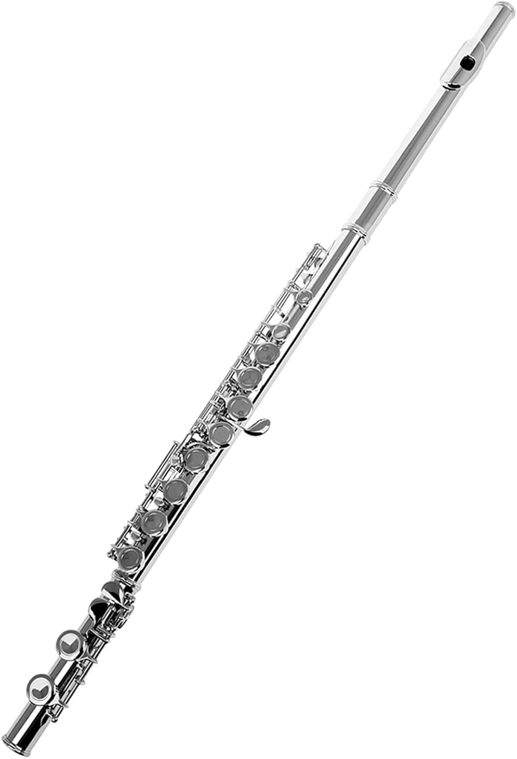 Flutes Musical Instrument 16 Holes Flute C Tone Closed Hole Silver Plated Cupronickel Flute Woodwind Instrument with Leather Case Cleaning Cloth