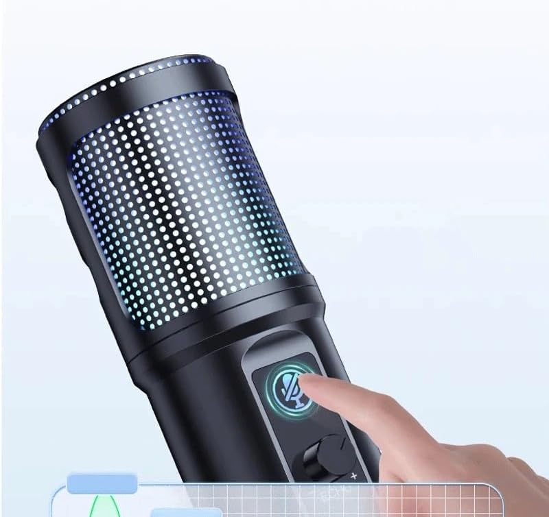 USB Microphone Studio Professional Condenser Microphone for PC Computer Recording Streaming Gaming Singing Mic (D As Shown) (D As Shown)
