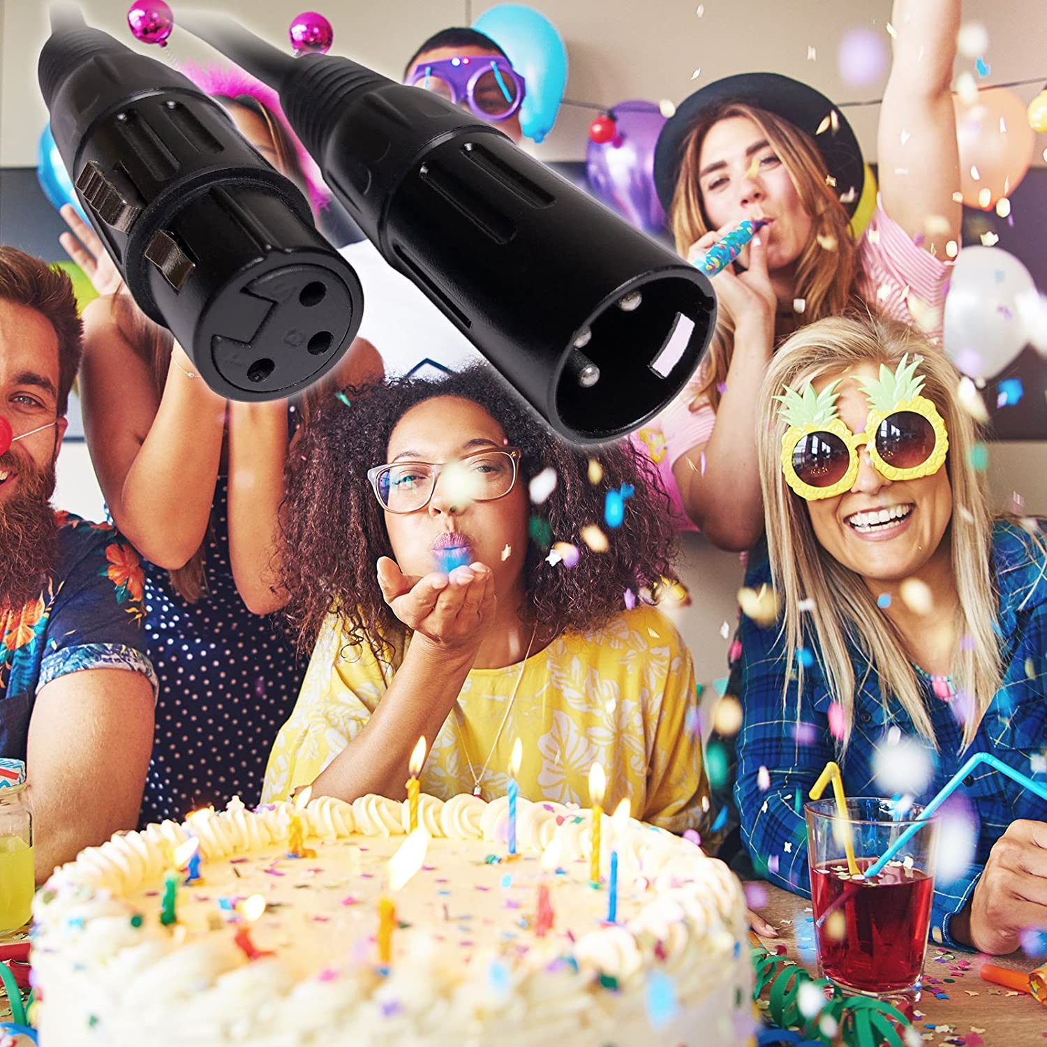 EMB Audio Professional Shielded Speaker Cable XLR Male to Female Patch Cords for use with DJ, Home, Microphone, Instrument and Speaker (15FT / 18GA, 10-Pack)