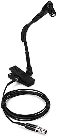 Generic 4 Channels UHF Saxophone Trumpet Wireless Wind Instrument Microphone System with 4 WB98H/C - Instrument Microphone Clip-on Condenser, 4 Beltpack Transmitter, Long Range 490ft, Black, 6400/B98