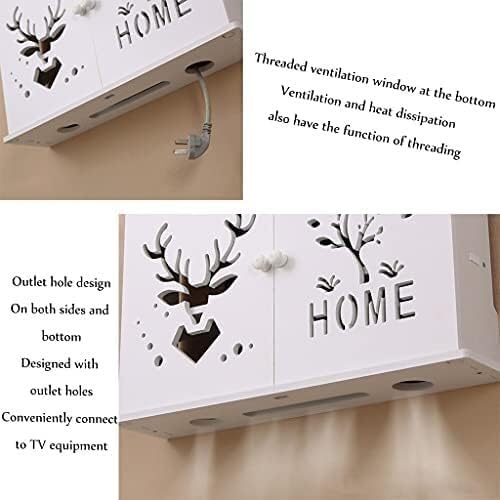 Router Storage Box,Wall Mount WiFi Router Stand Floating Wall Mounted Shelf 2 Tiers Set-top Box Supports Home and Office WiFi Router Adjustable Cable Box Stands (Color : White, Size : 48 * 1