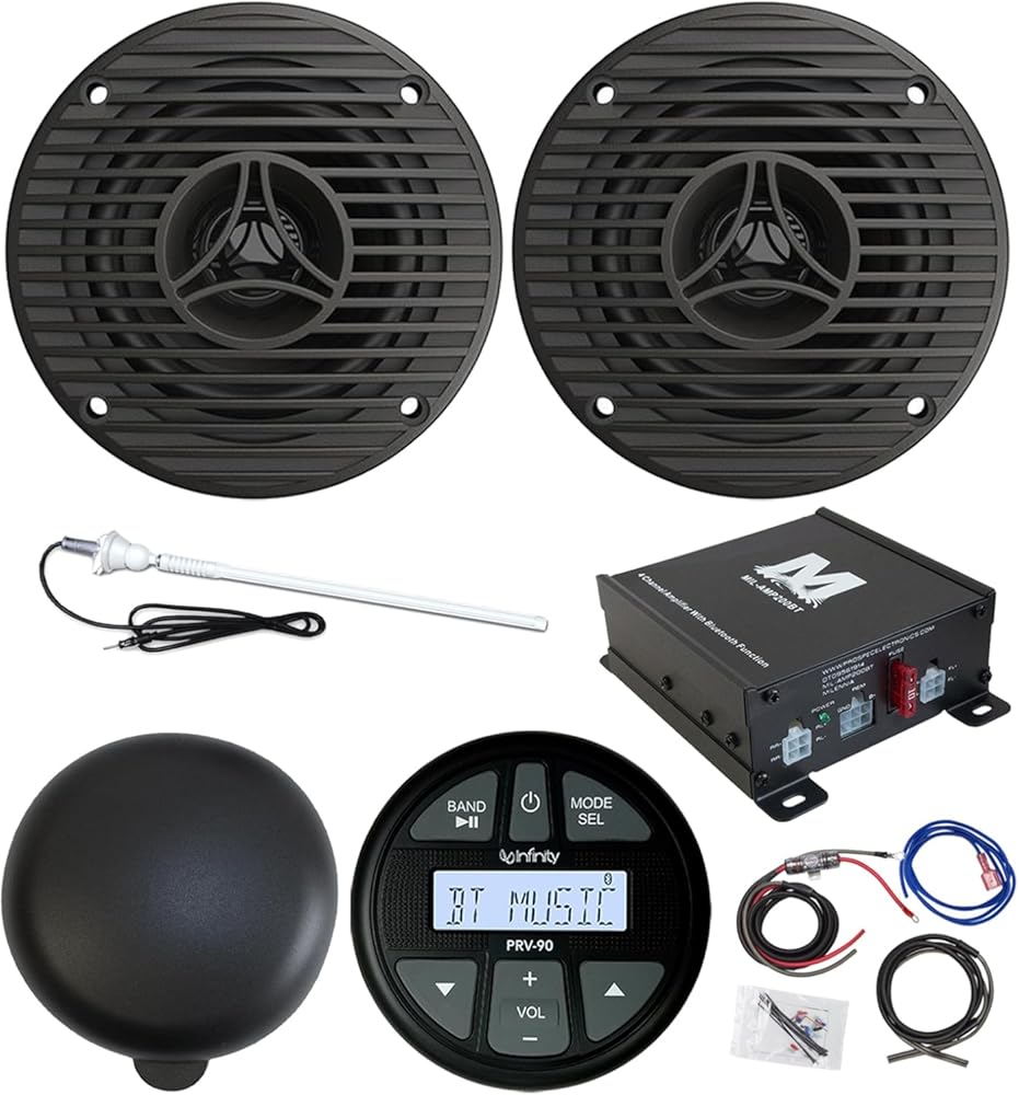 Gauge Style AM/FM Bluetooth AUX/USB Marine Stereo Digital Media Receiver, 3.5