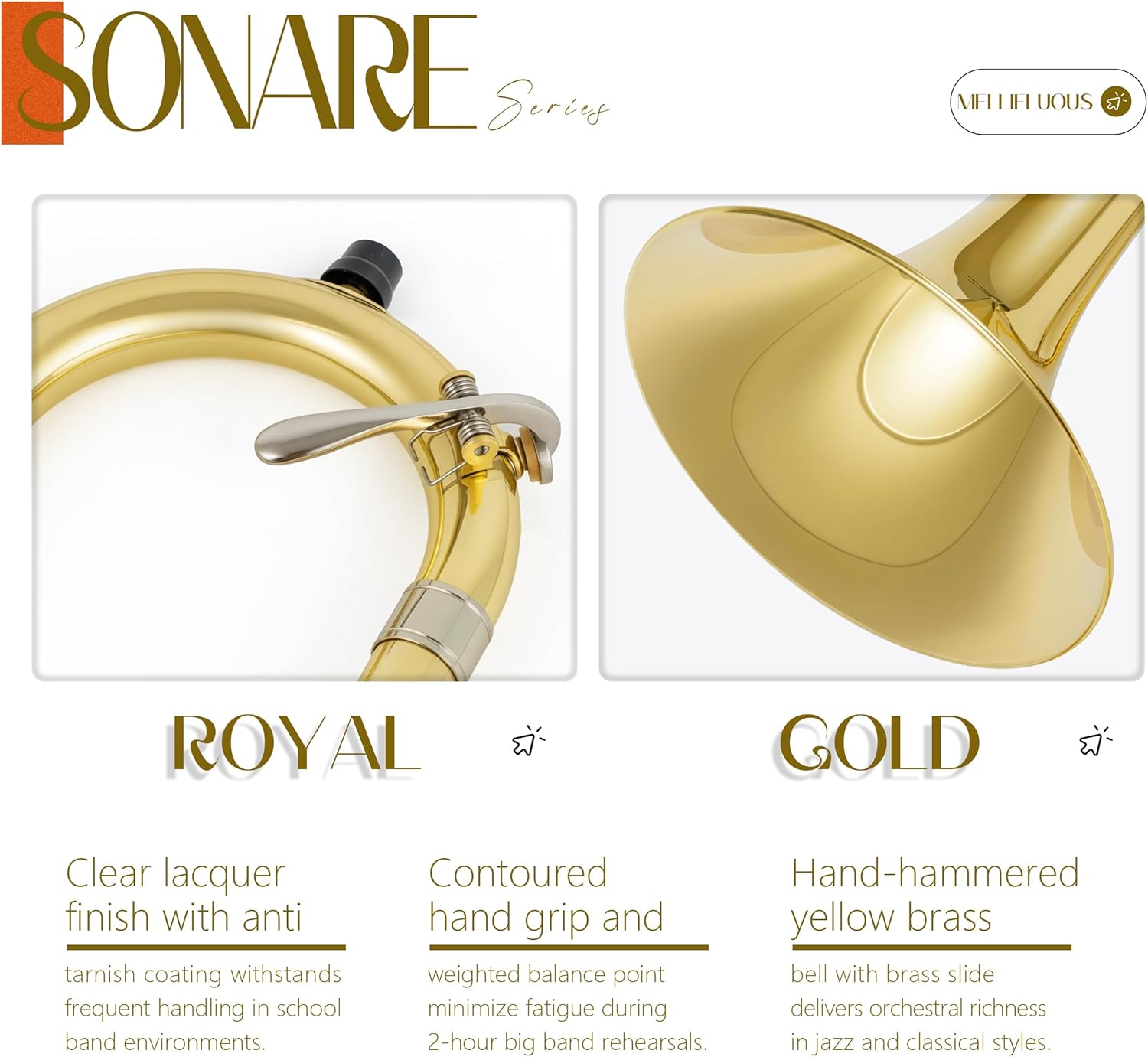 AKLOT Classic Bb Tenor Trombone: Entry-Level B Flat Brass Instruments with Hand-Hammered Bell, Anti-Tarnish Gold Lacquer Finish, Ideal for Beginner, Includes Hard Case, Mouthpiece, Gloves, Cloth